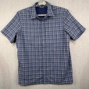 5.11 Tactical Series Fishing Shirt Men's Medium Blue Plaid Snap Front